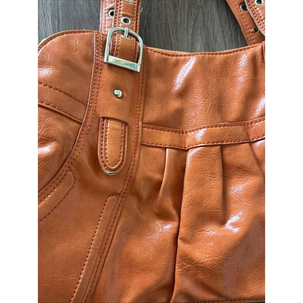 Vintage Maxx New York Orange Purse, Y2K, Zippers Leopard Print, Shoulder bag